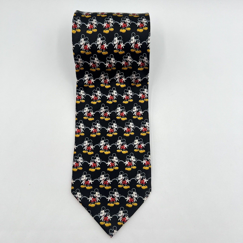 Vintage Mickey Unlimited Men’s 100% Silk Tie 58” AOP Mickey Mouse Disney‎